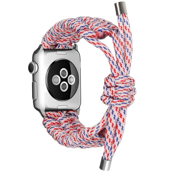 Red/Blue Adjustable Woven Band-Apple-Watch-Band