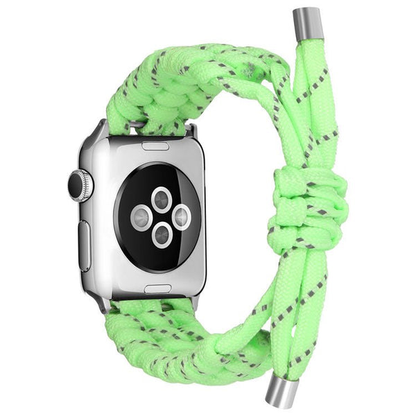 Green/Gray Adjustable Woven Band-Apple-Watch-Band
