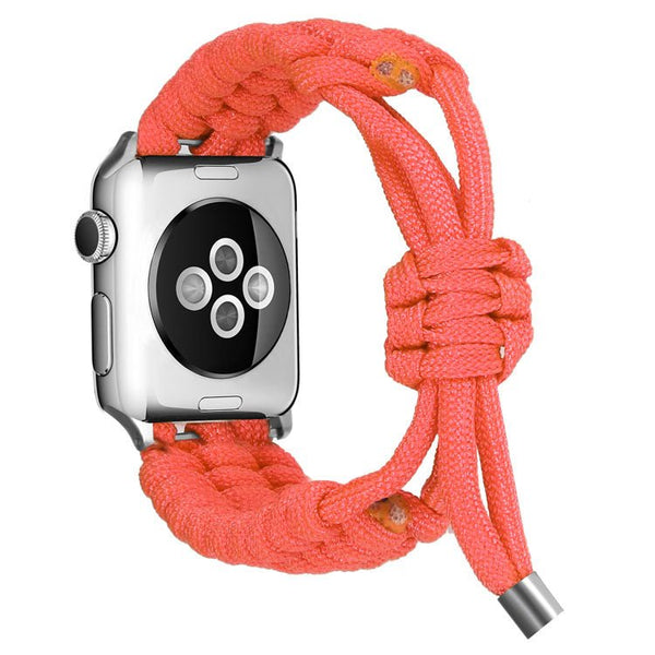 Red Adjustable Woven Band-Apple-Watch-Band