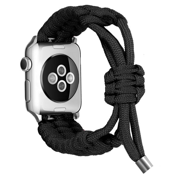 Black Adjustable Woven Band-Apple-Watch-Band